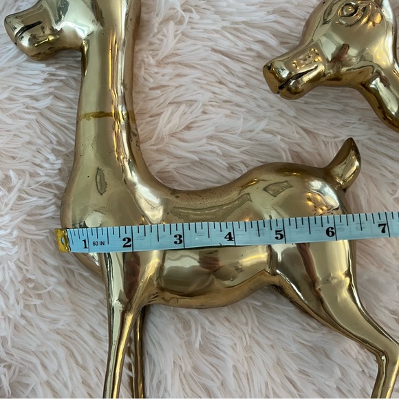 2 Large Brass Deer Vintage Patina Hollywood Regency Mid-Century Modern MCM - Picture 14 of 16